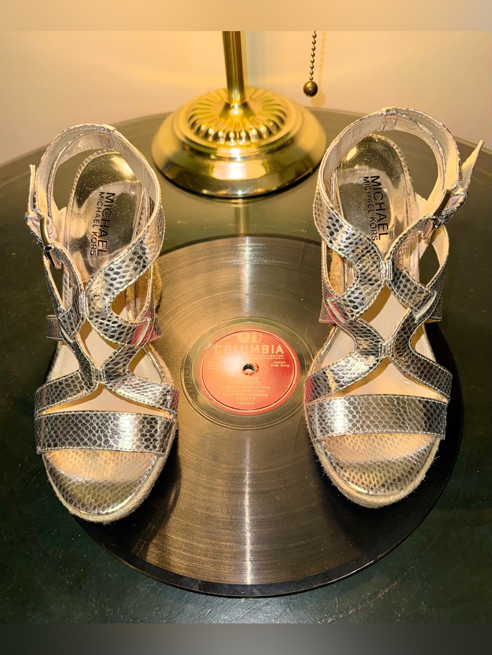 Michael Kors Snake-Embossed Wedge Sandals